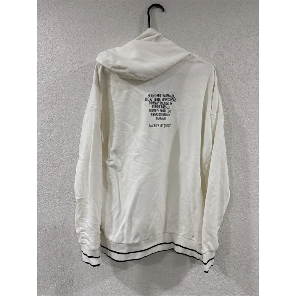 Puma Sports Spell Out Logo White Hoodie Rainbow Color Graphics Sz Medium